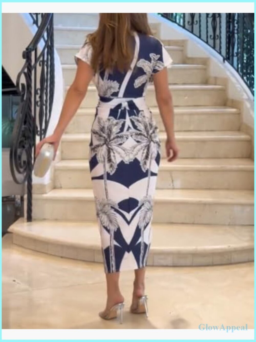 Floral Plunge V Neck Midi Dress Ruched Slit Bodycon Party - Picture 2 of 7
